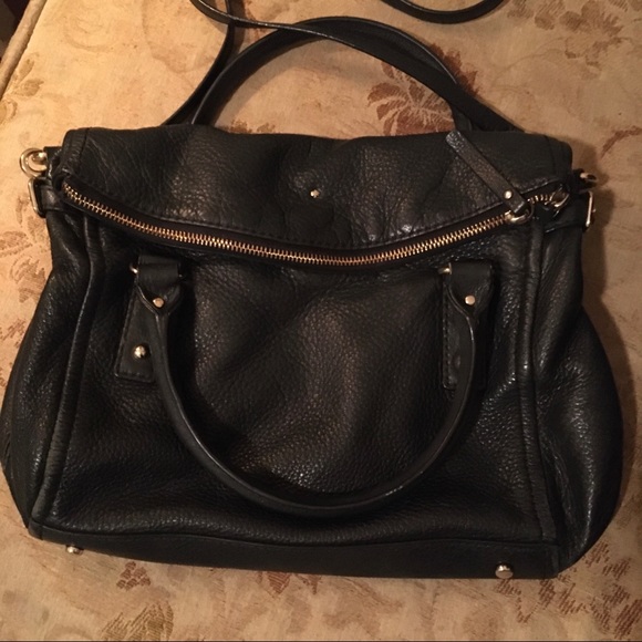 Kate Spade Black Leather Fold-over Satchel
